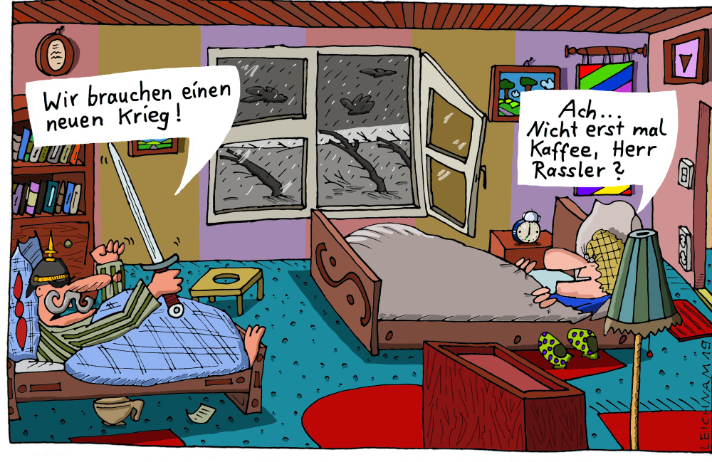 Cartoon: Im Bett 1