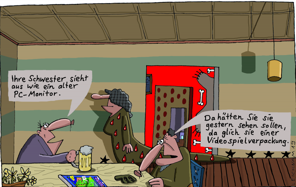 Cartoon: Im Zimmer 1