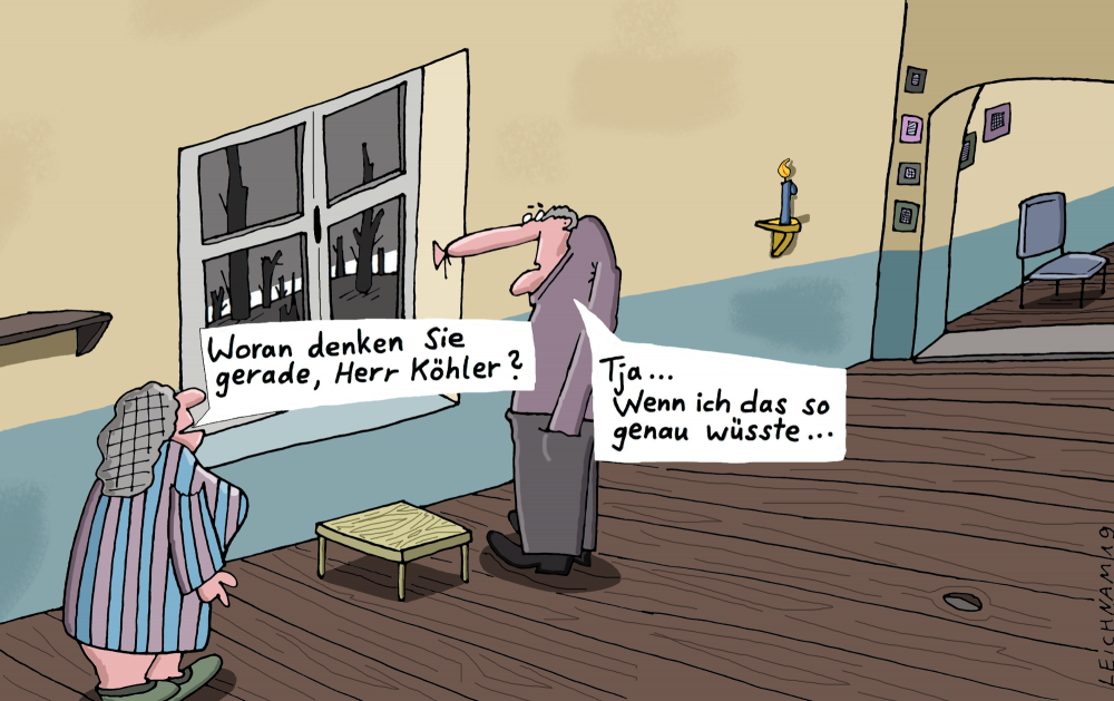 Cartoon: Am Fenster 1