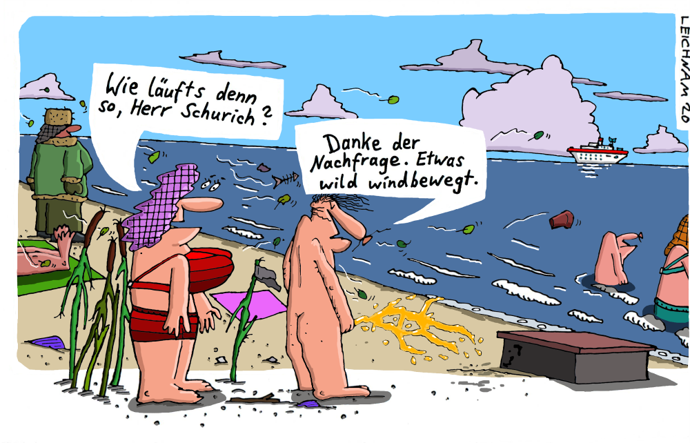 Cartoon: Am Meer 1