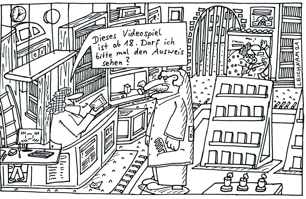 Cartoon: Game schwarzweiß 1