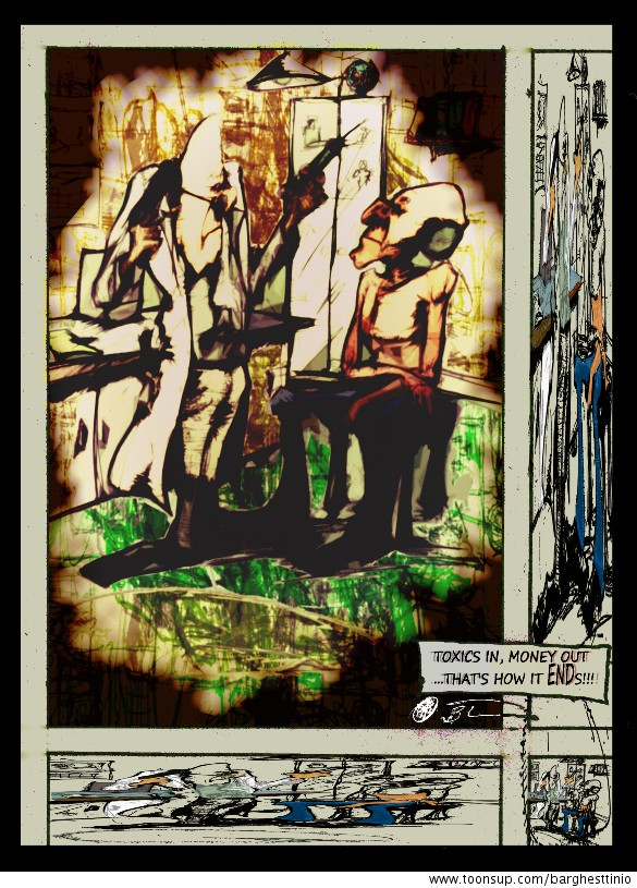 Cartoon: (Toxic+In).(Money-Out)²...meiner 1er Comic'he Formel 1