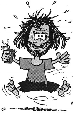 Karrikatur: Lehrer Hippie 1