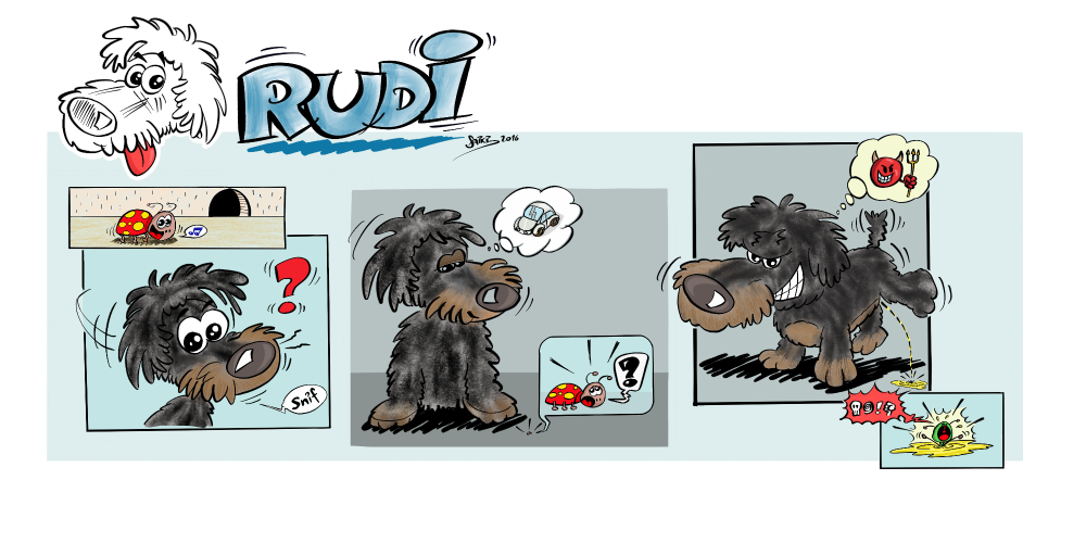 Comic: Rudi pullert auf den Käfer 1