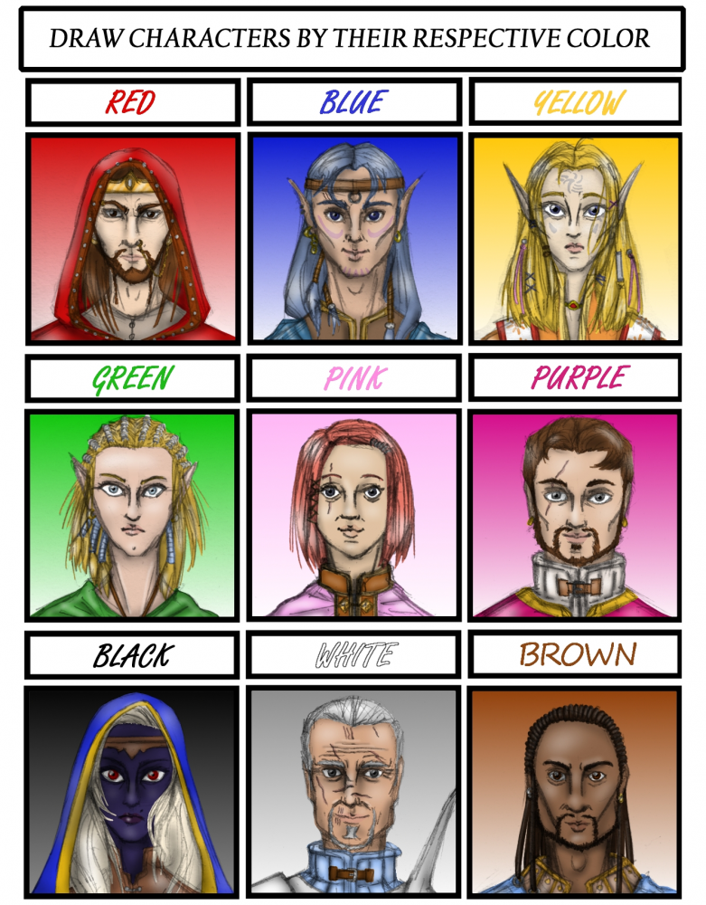 Concept Art / Character Design: Color Meme - Baldur's Gate 1