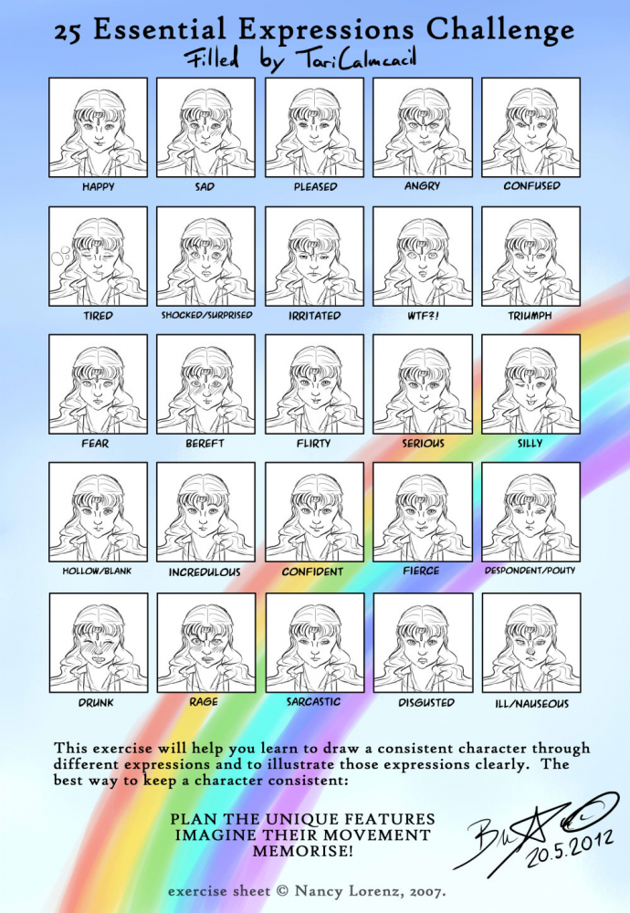 Concept Art / Character Design: 25 Essential Expression Meme - Merella 1