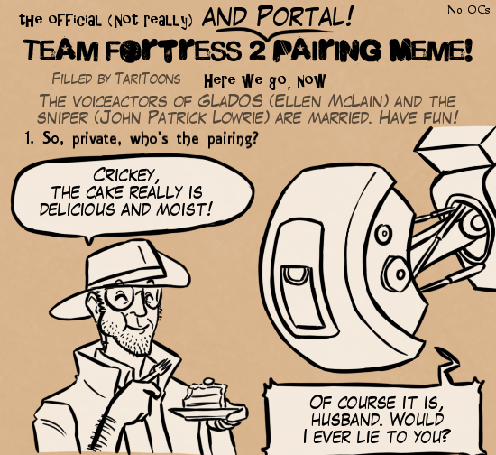 Comic: GLaDOS/ Sniper shipping Meme 1