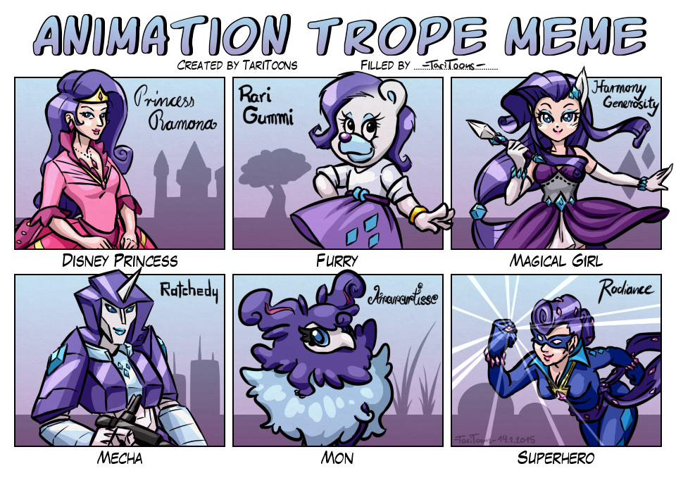 Concept Art / Character Design: Animation Trope Meme 1