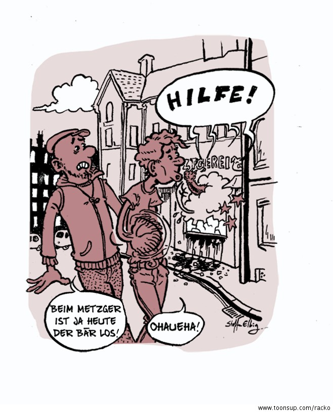 Cartoon: Beim Metzger ist der Bär los (3) 1