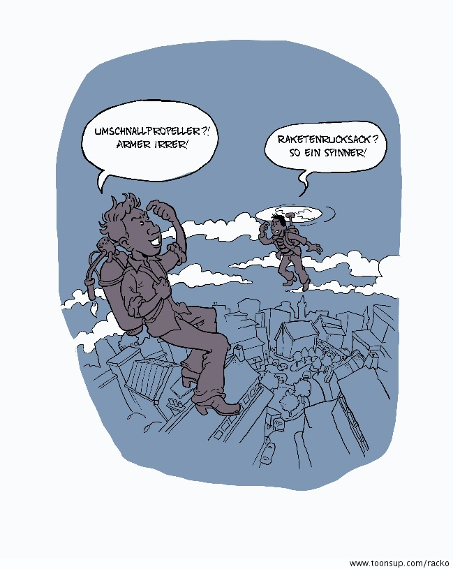 Cartoon: Der Traum vom Fliegen 1