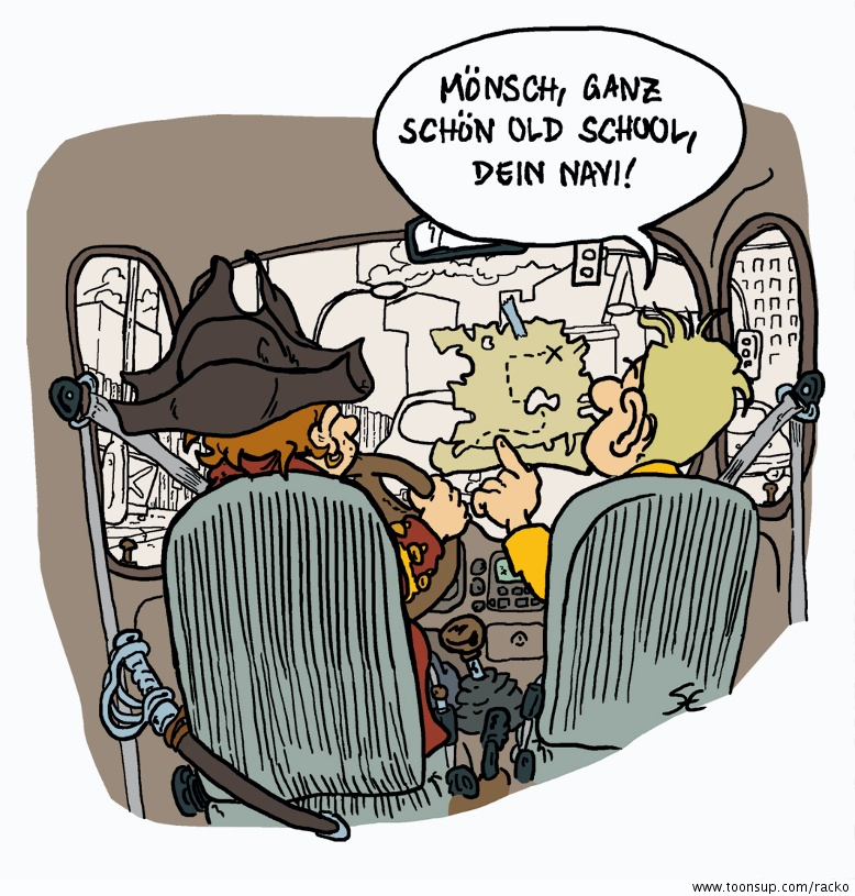 Cartoon: Pirat im Auto 1