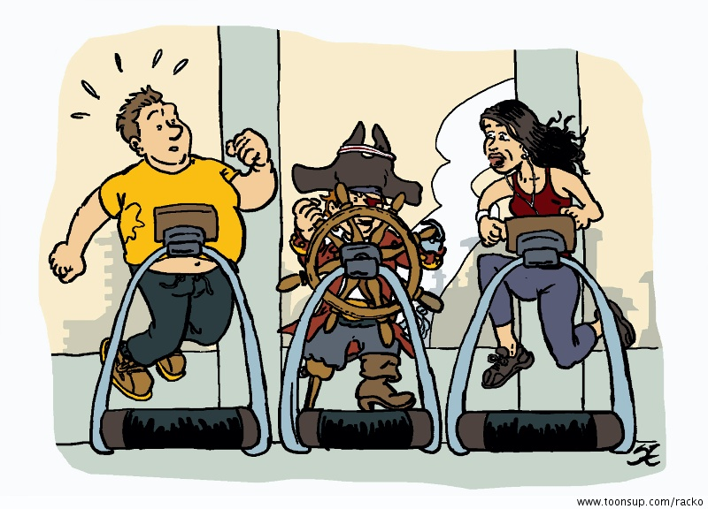 Cartoon: Pirat beim Training 1
