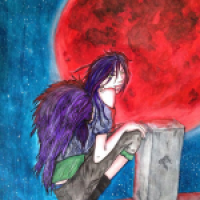 Blutmond Aquarell