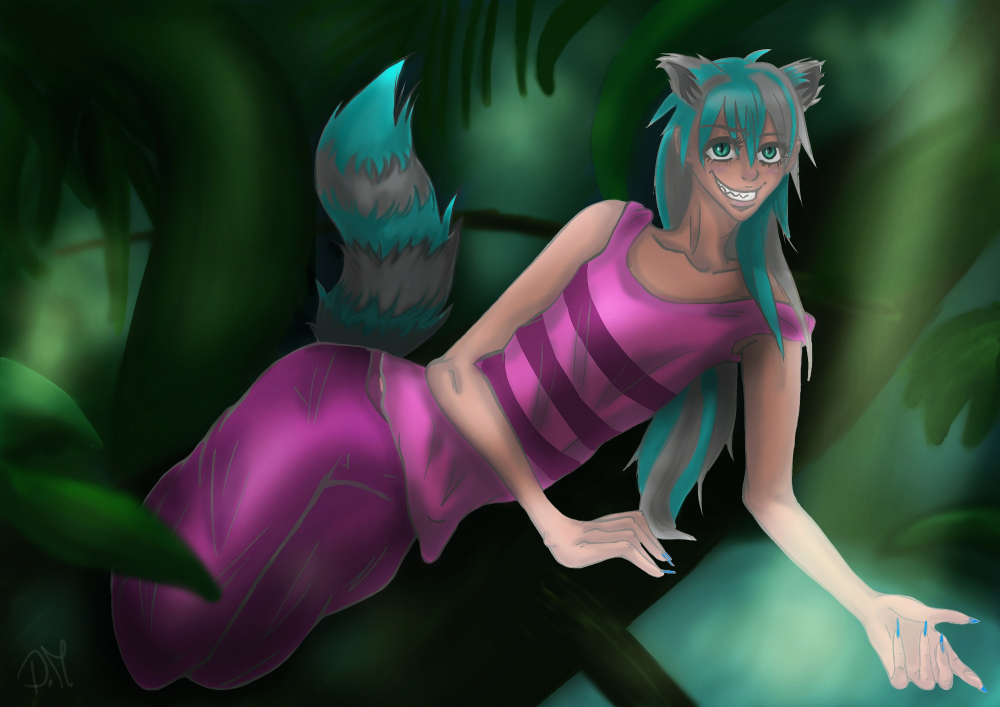 Concept Art / Character Design: Grinsekatze im Dschungel :D 1