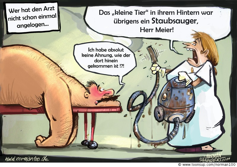 Cartoon: Den Arzt eiskalt anlügen... 1