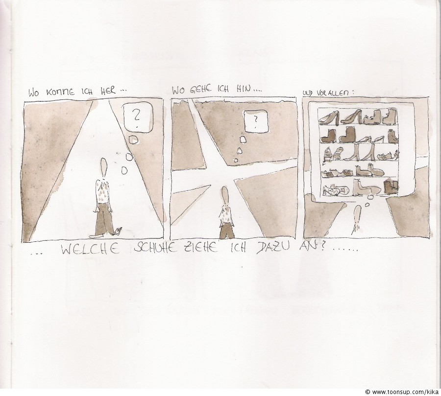 Cartoon: wo komm ich her, wo geh ich hin 1