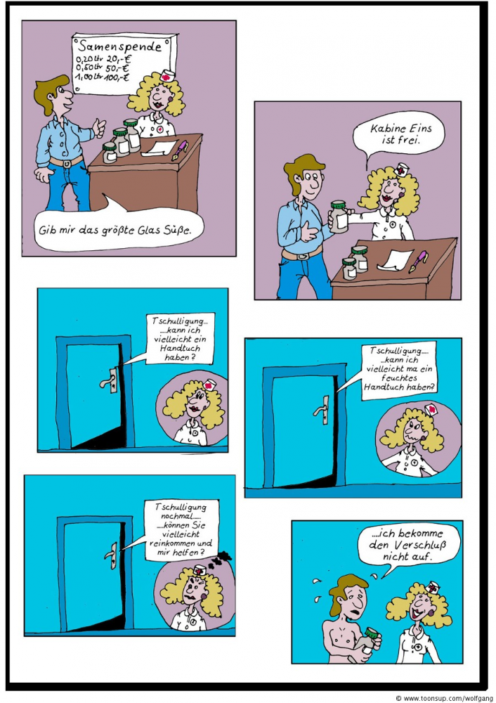 Cartoon: in der Samenbank 1
