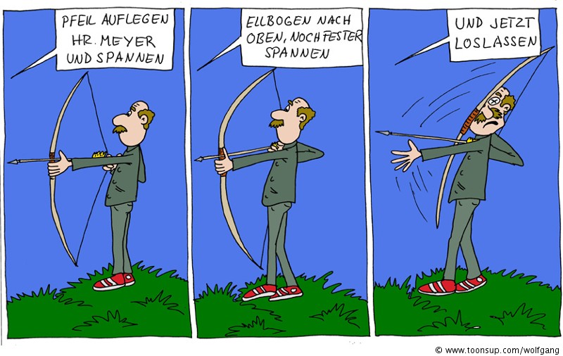 Cartoon: Bogenglück e.V. 1