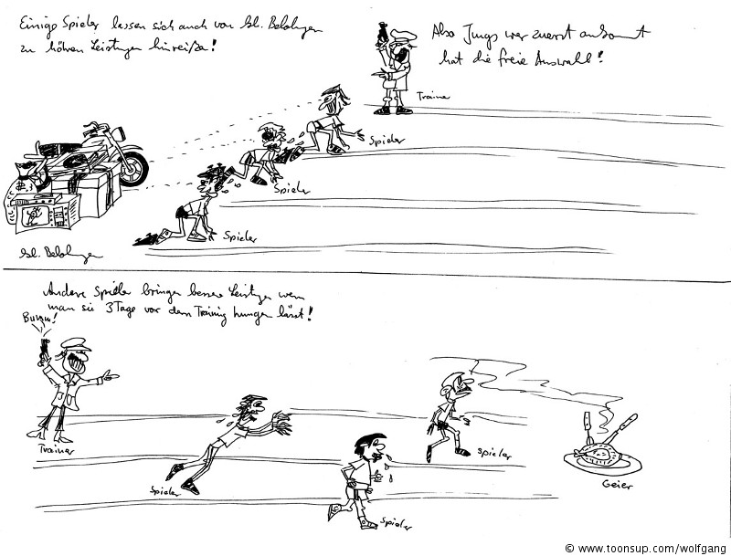 Cartoon: Kellerfunde Trainergeschichten 4