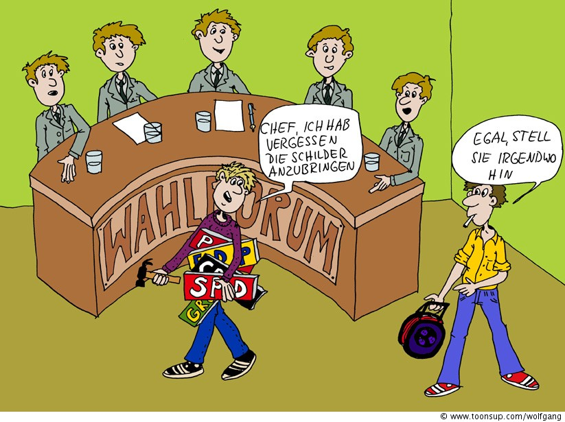 Cartoon: Wahlforum oder who is who ? 1