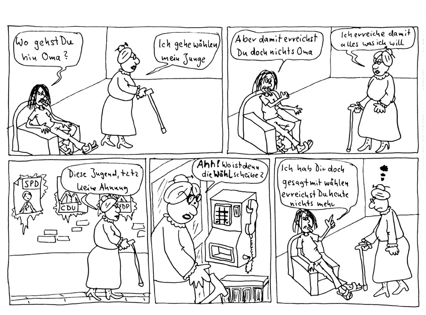 Comic: Oma geht wählen 1