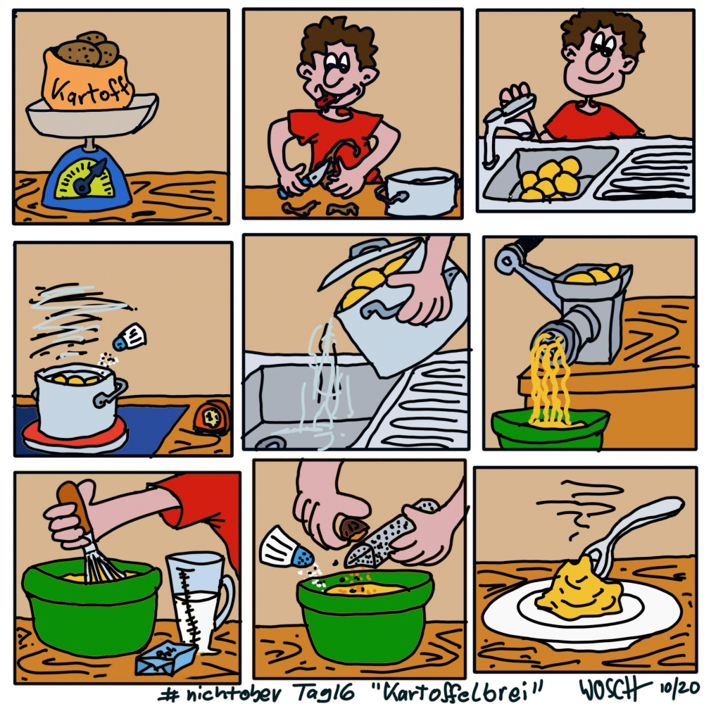 Cartoon: #nichtober Tag 16 'Kartoffelbrei' 1