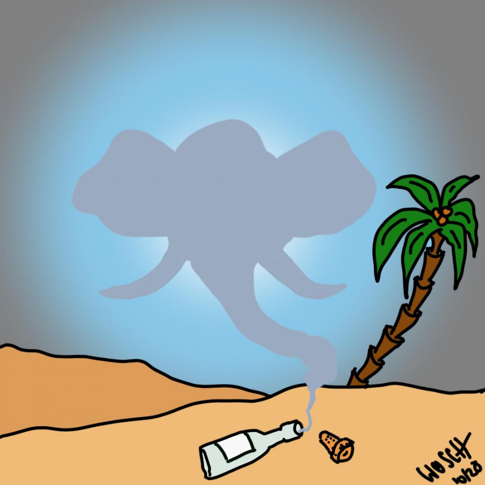 Illustration: #nichtober Tag 22 ' Geister Elefant 1