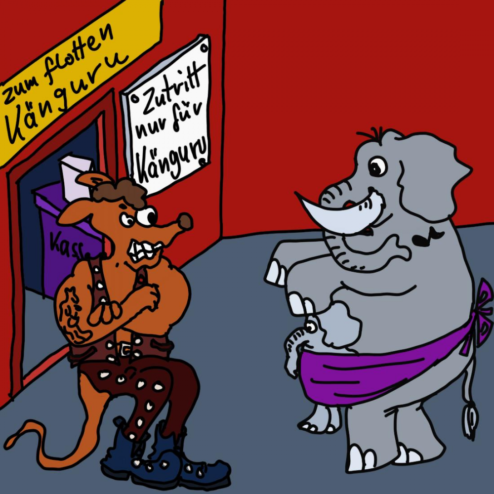 Cartoon: #nichtober Tag 28  Thema Känguru 1