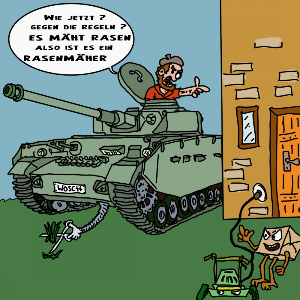 Cartoon: Rasenmäher challenge II 1