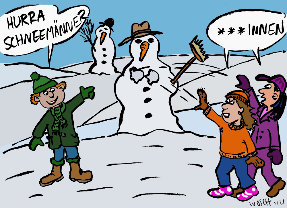 Cartoon: schneemänninnen 1