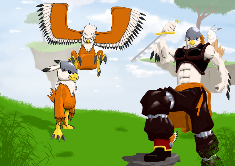 Concept Art / Character Design: Federkönig Level 1-4 1