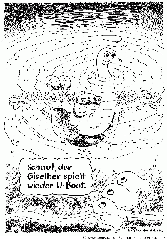 Illustration: Giselher spielt U-Boot 1
