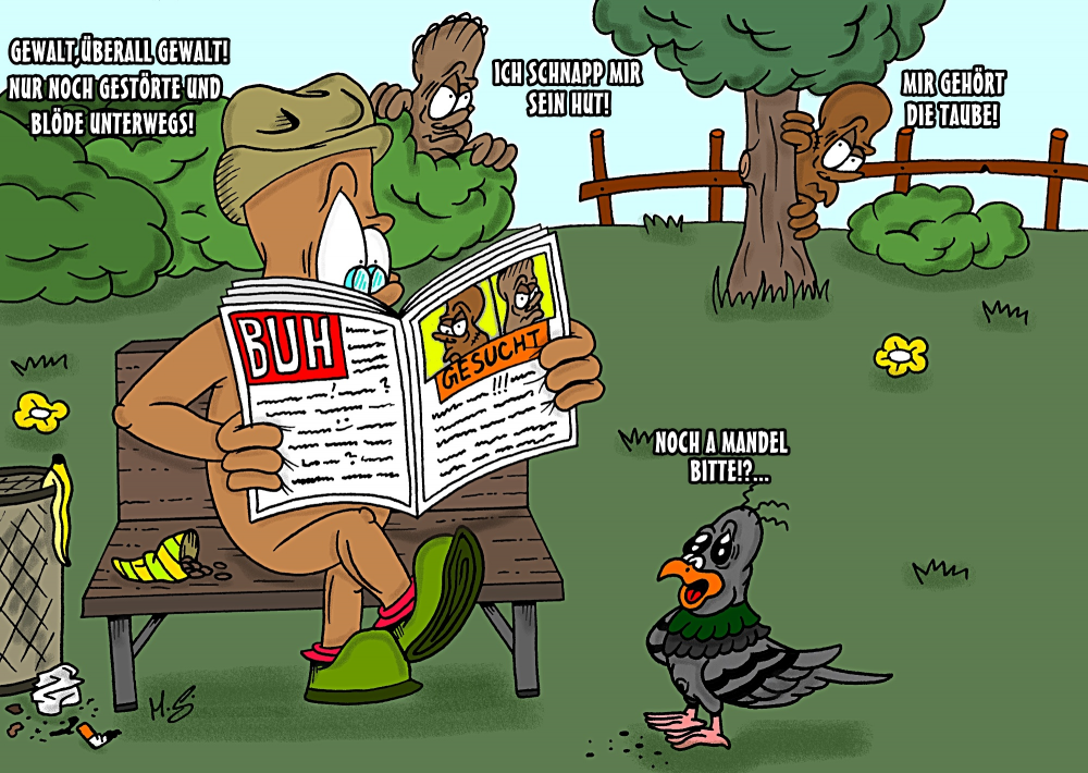 Cartoon: Diebe im Park 1