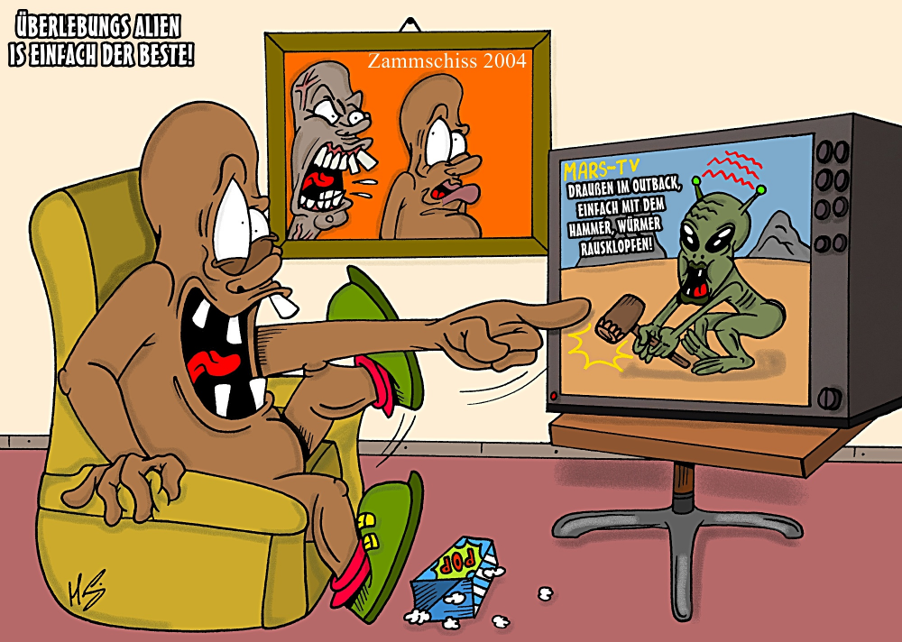 Cartoon: Überlebungs-Alien 1