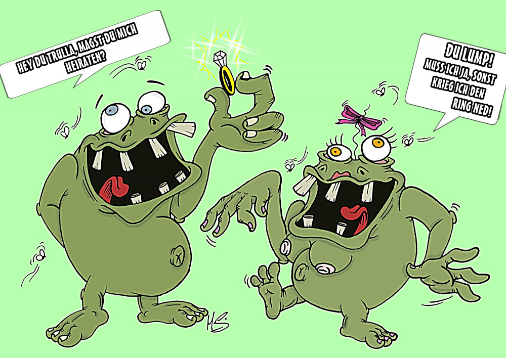 Cartoon: Heirats-Frösche 1