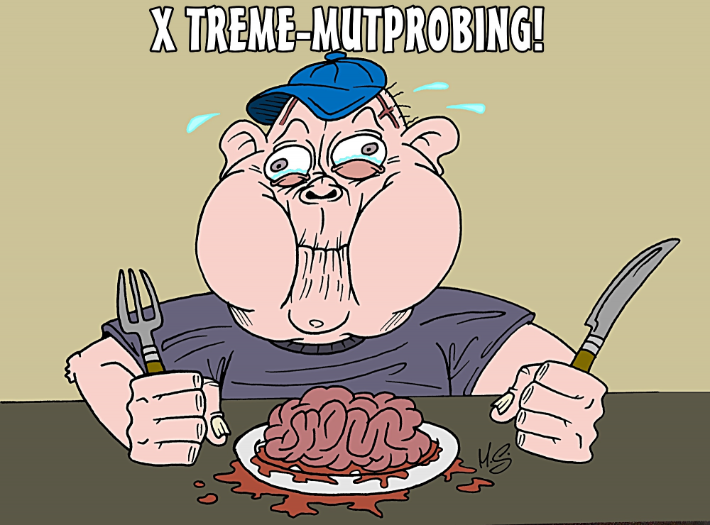 Cartoon: Mutprobe 1
