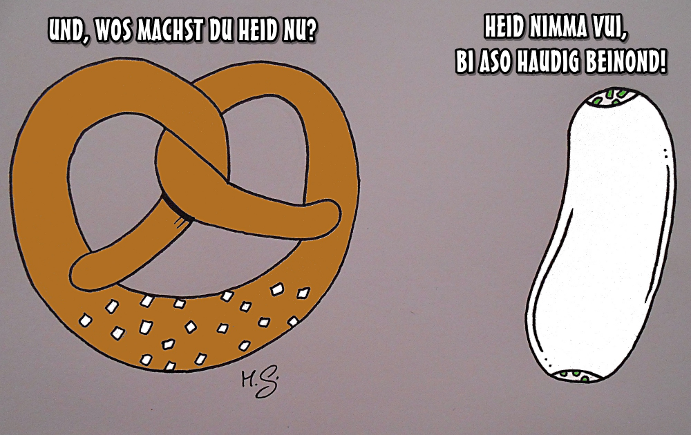 Cartoon: Brezel und Weißwurscht 1