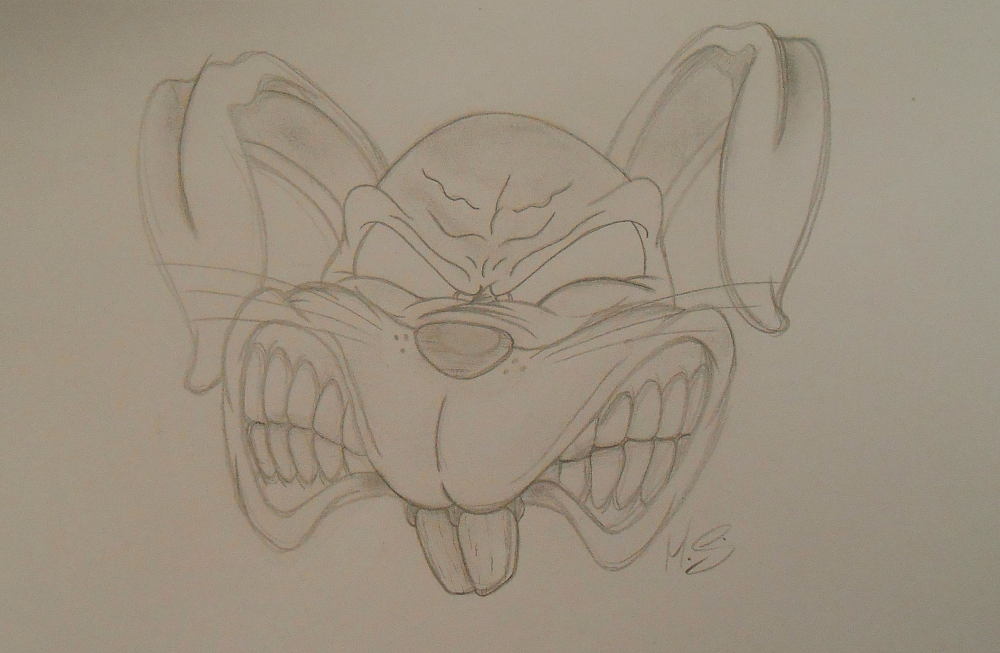 Cartoon: Bleistift-Hase 1