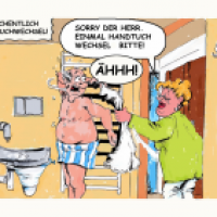 Handtuchwechsel in einer Reha Klinik