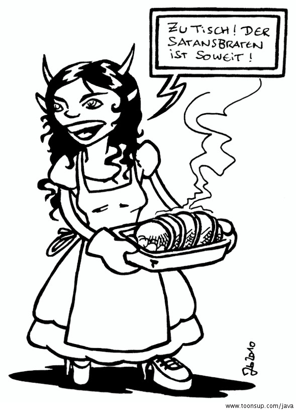 Cartoon: Bei Teufels 3 - Zu Tisch 1