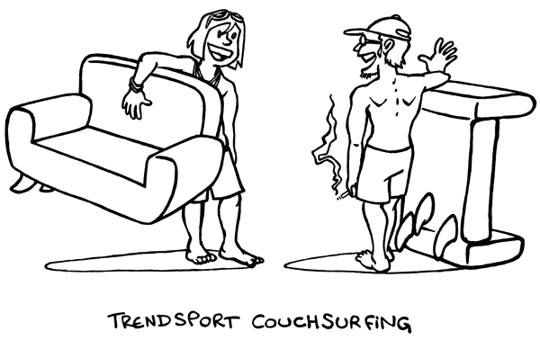 Cartoon: Couch Surfing 1