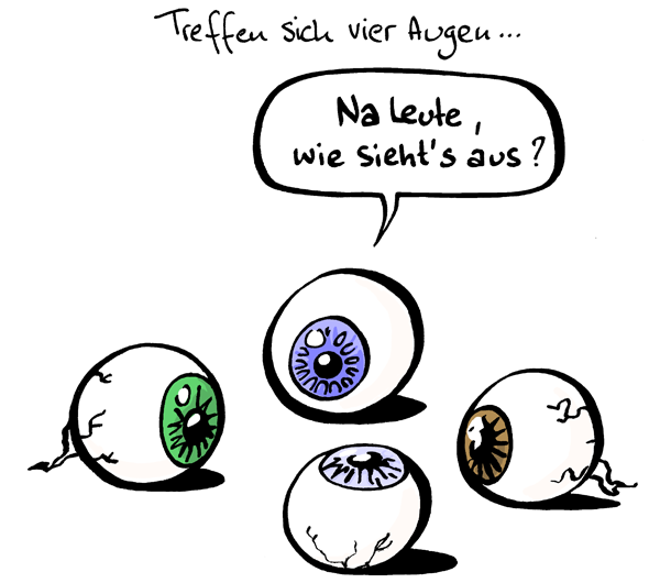 Cartoon: Vieraugengespräch 1