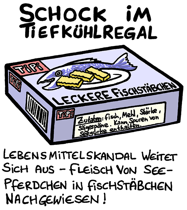 Cartoon: Skandal im Kühlregal 1