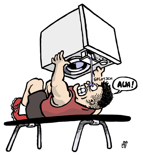 Cartoon: Haushaltsgeräteturnen 1