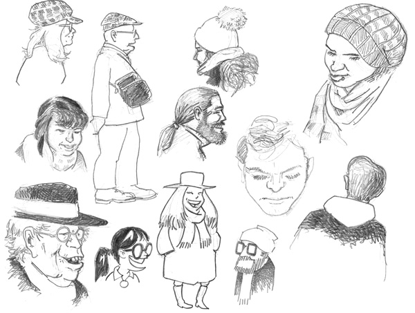 Illustration: Leute im Café 1