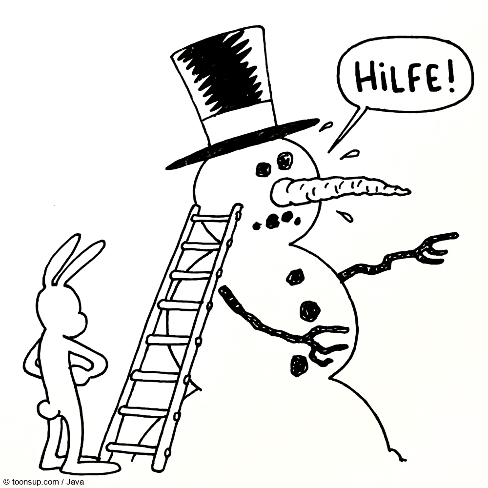 Cartoon: Schneemann und Hase 1