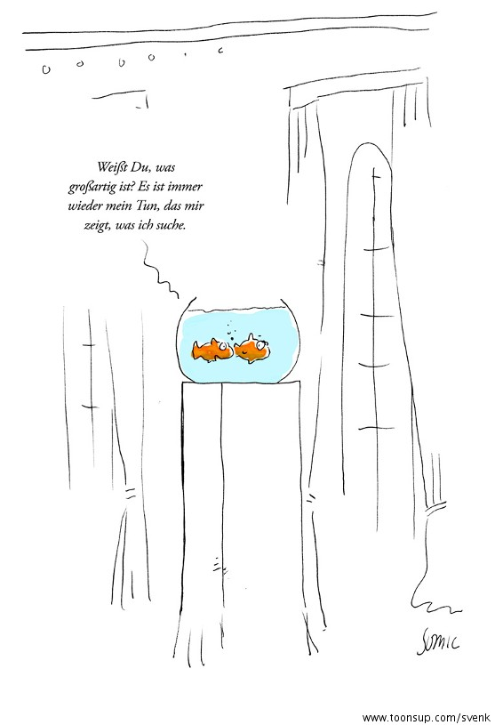 Cartoon: Vom Suchen und Tun 1