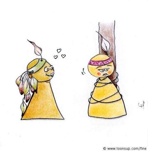 Cartoon: 'schwarzblut und reine seele' ein uraltes indianerspiel 1