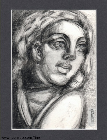 Illustration: kopf s/w weiblich 1