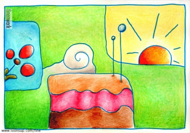 Illustration: schneckentörtchen zum frühstück 1